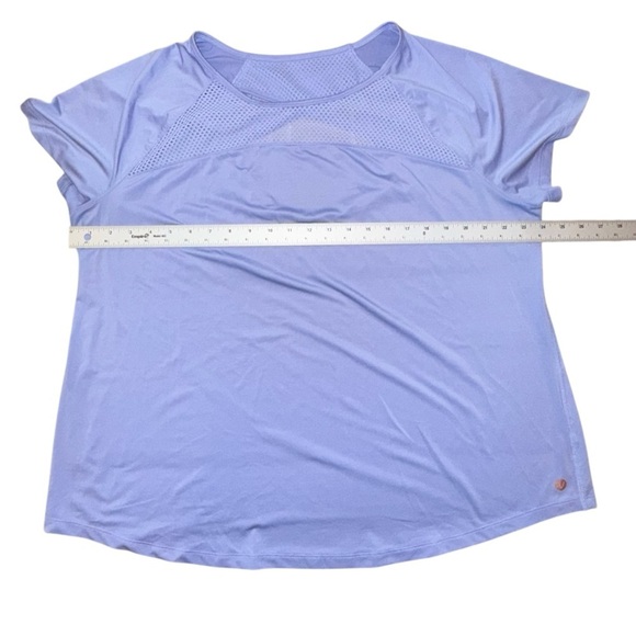 LANE BRYANT LIVI ACTIVE Wicking Mesh Inset Active Tee - 18/20 Pale Iris - Picture 8 of 12